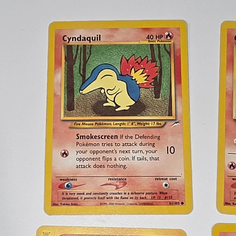 Pokemon Cyndaquil Card Lot 4 Vintage Neo Destiny Genesis Expedition e-Reader